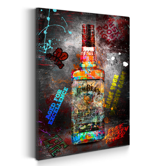 Street Art Design Bourbon Whiskyflasche urban und kreativ Wandbild Kunstwerk
