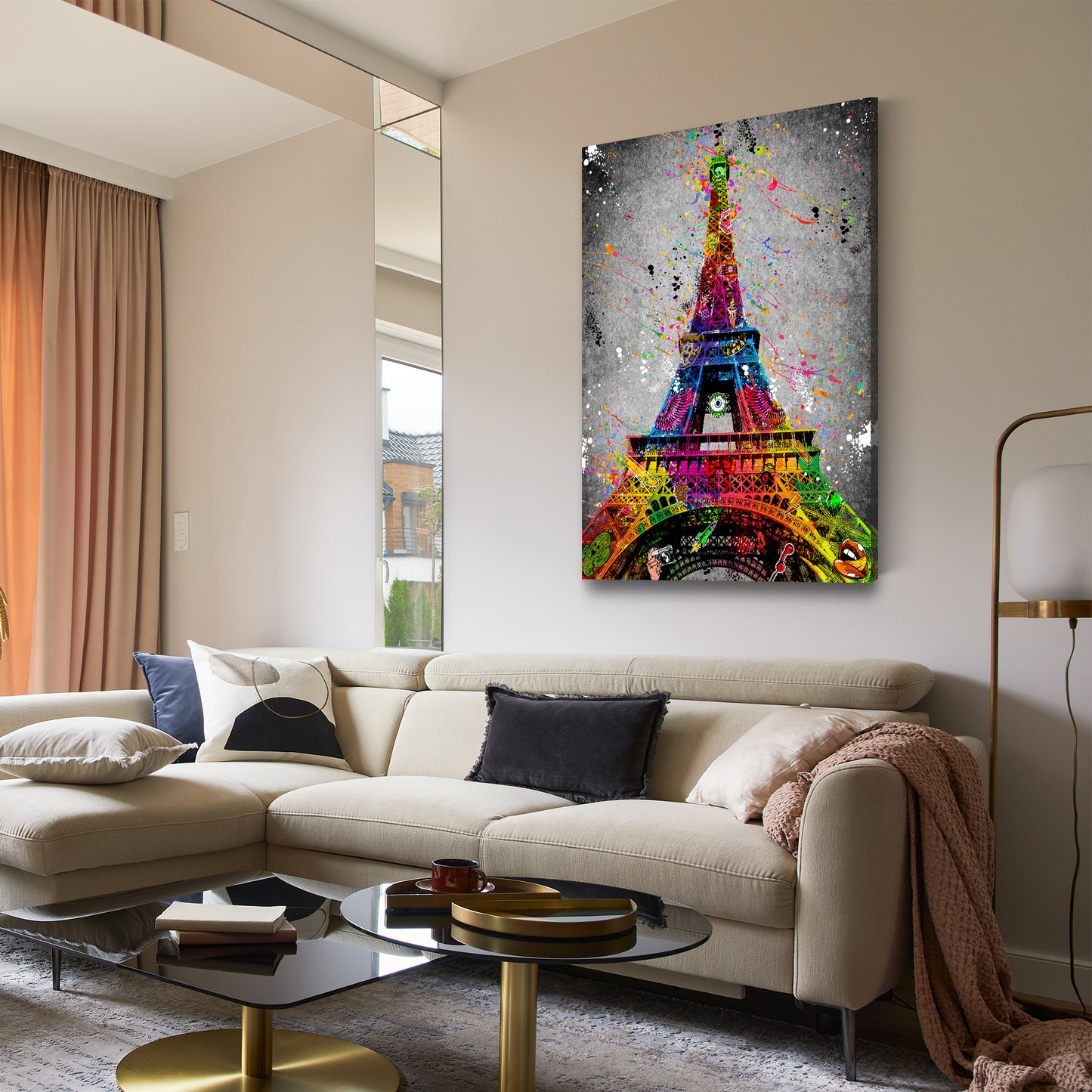 Street Art Eiffelturm Paris Wandbild Kunstwerk