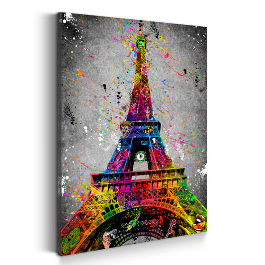 Street Art Eiffelturm Paris Wandbild Kunstwerk
