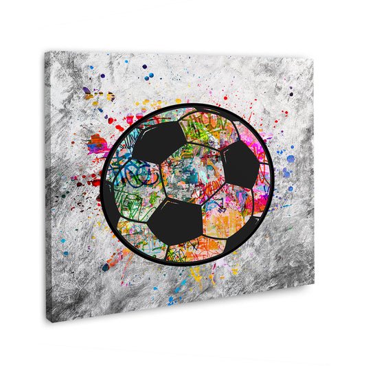Street Art Fußball Graffiti Style Wandbild Kunstwerk