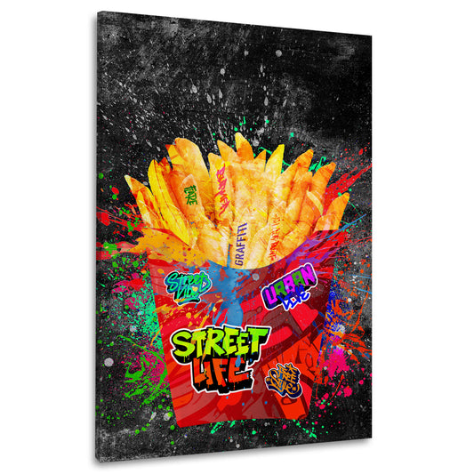 Pop Art Street Art Pommes Graffiti Wandbild Kunstwerk