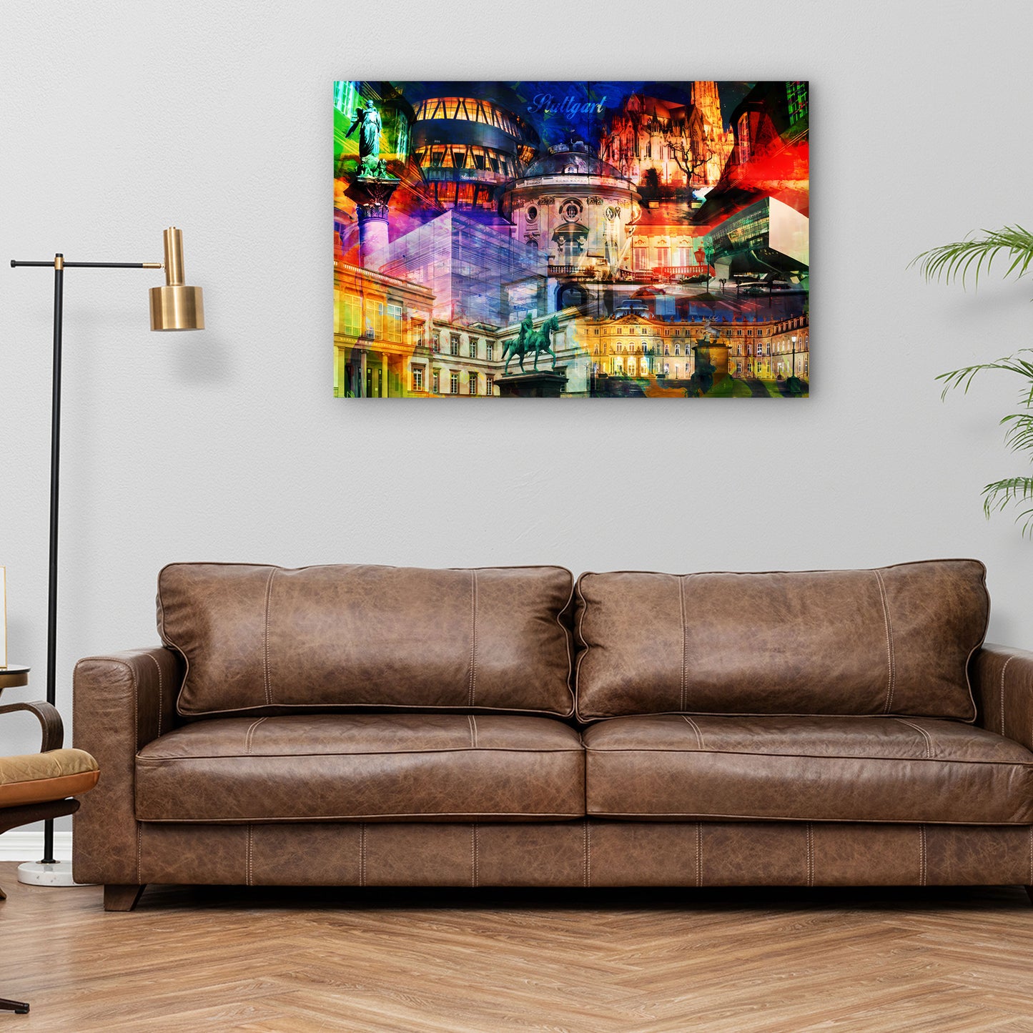 Stuttgart Pop Art Wahrzeichen Deutschland Wandbild Kunstwerk