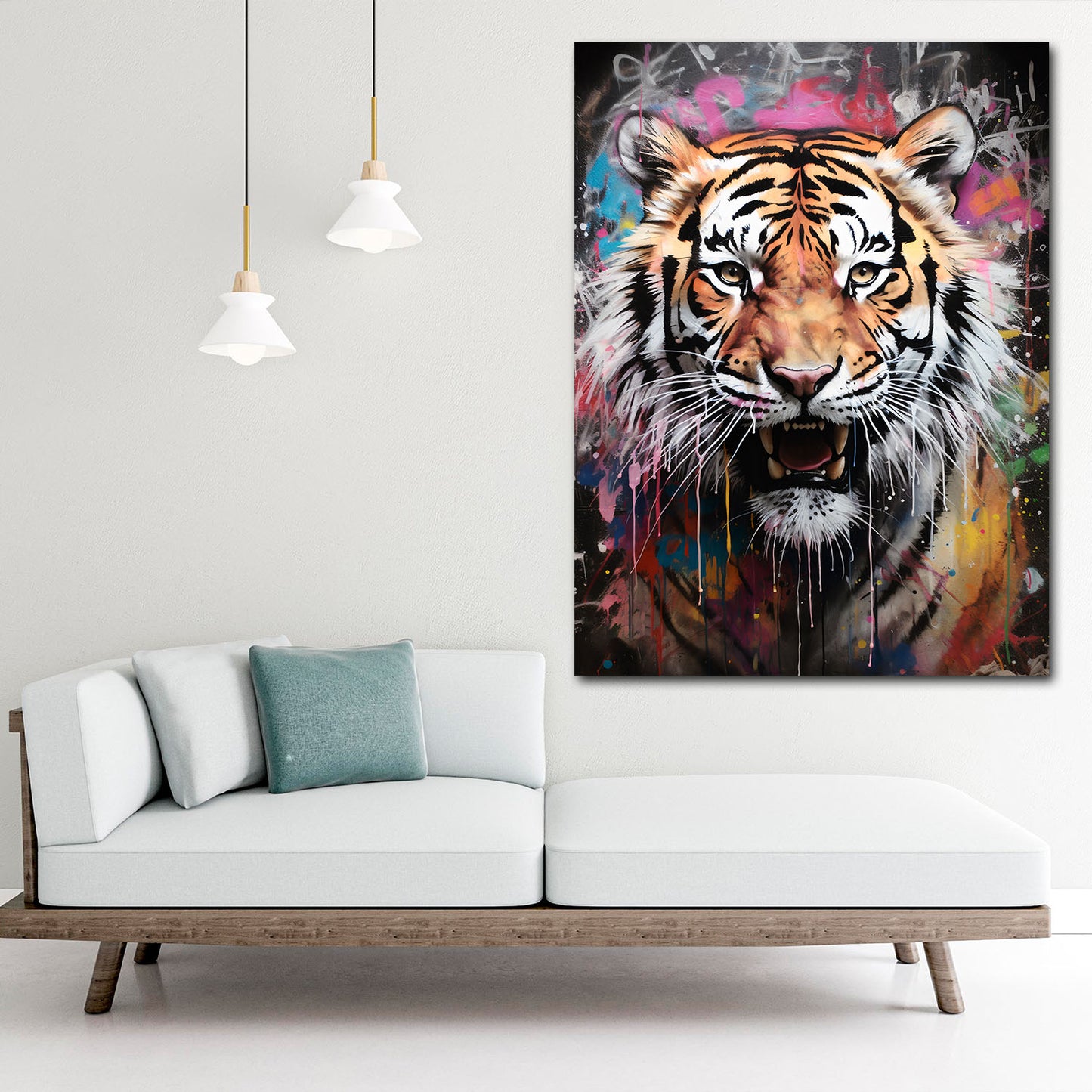 Tiger Abstract Colour, Pop Art Wandbild Kunstwerk