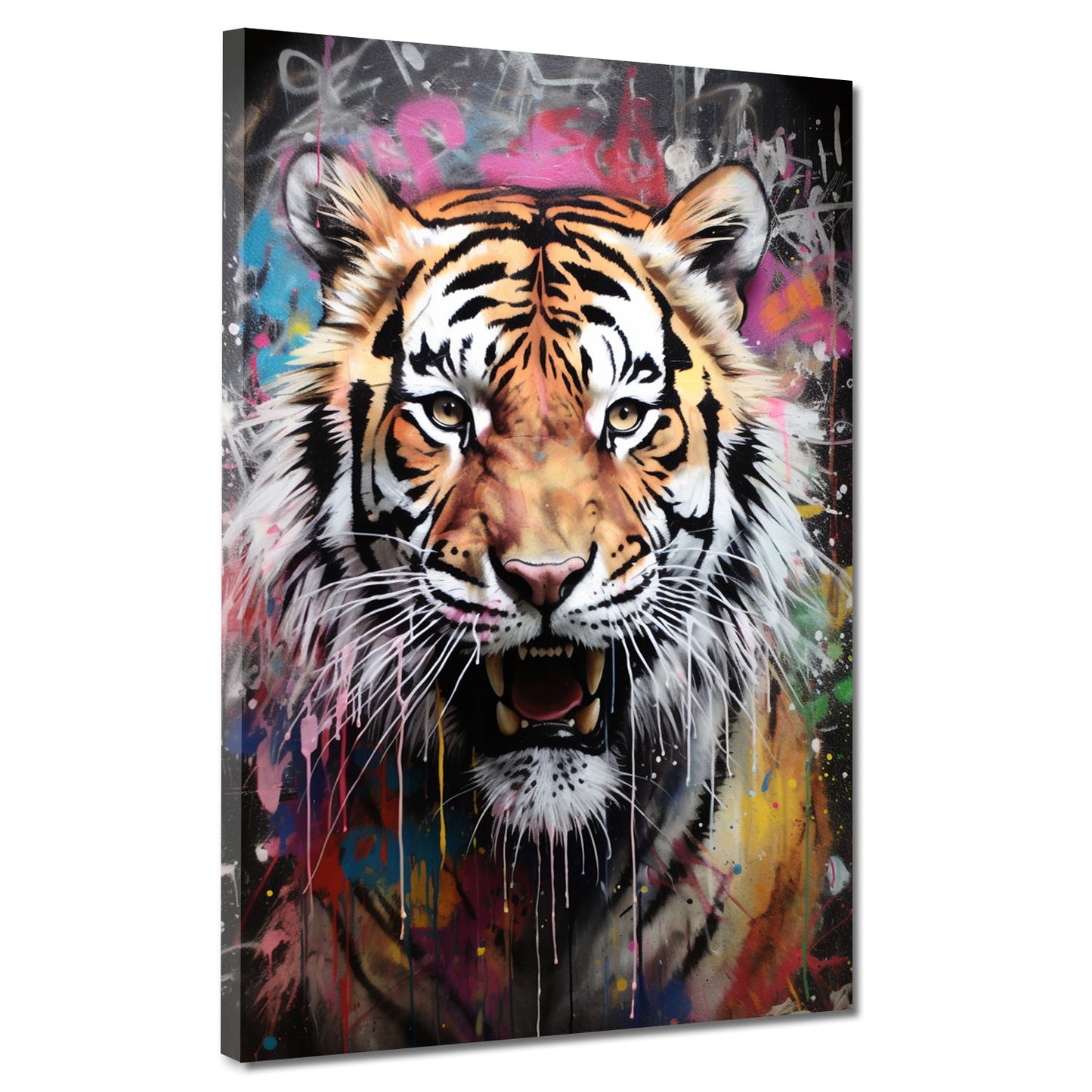 Tiger Abstract Colour, Pop Art Wandbild Kunstwerk