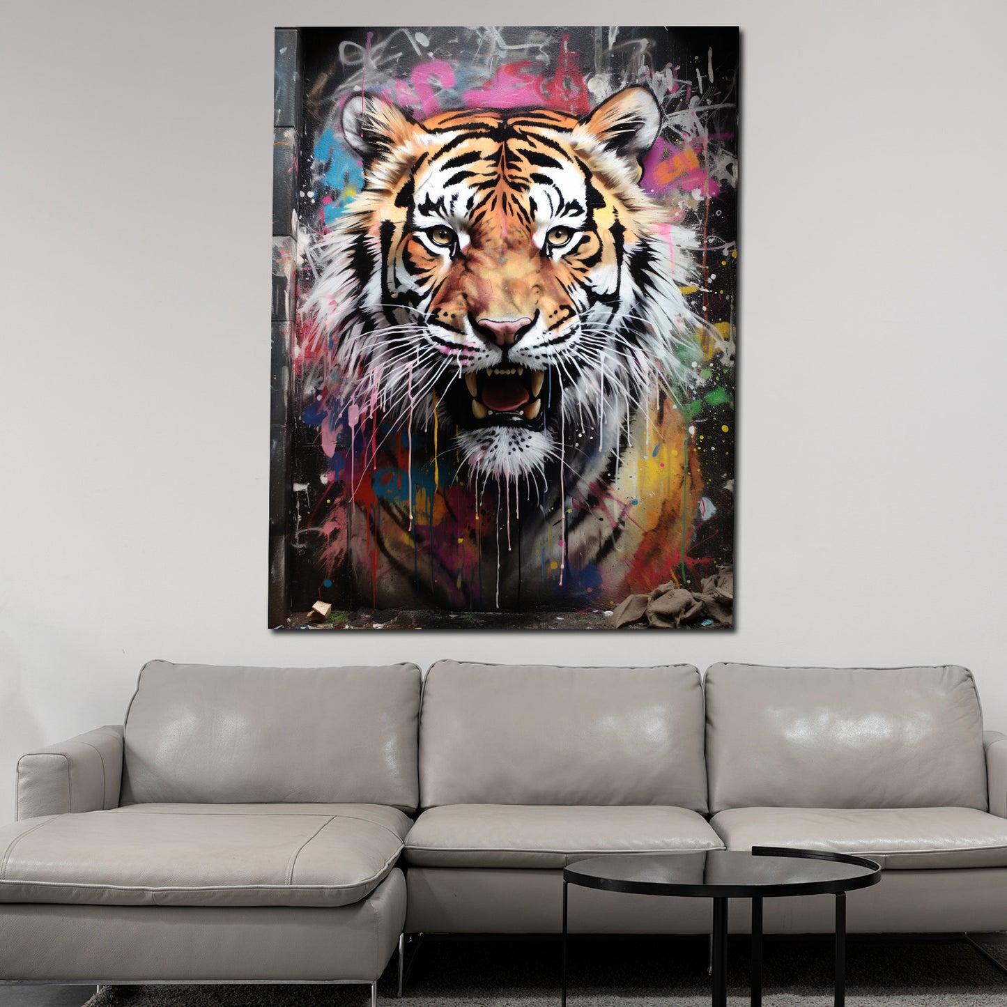 Tiger Abstract Colour, Pop Art Wandbild Kunstwerk