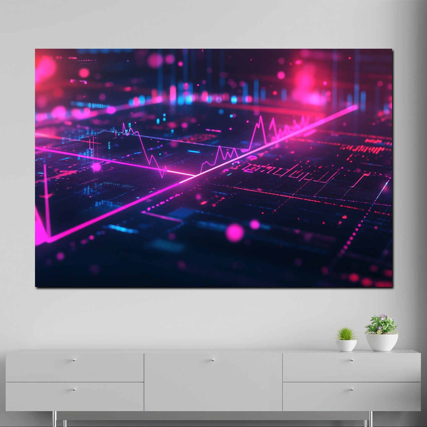 Trading Börse Finanzen Chart modern digital Wandbild Kunstwerk