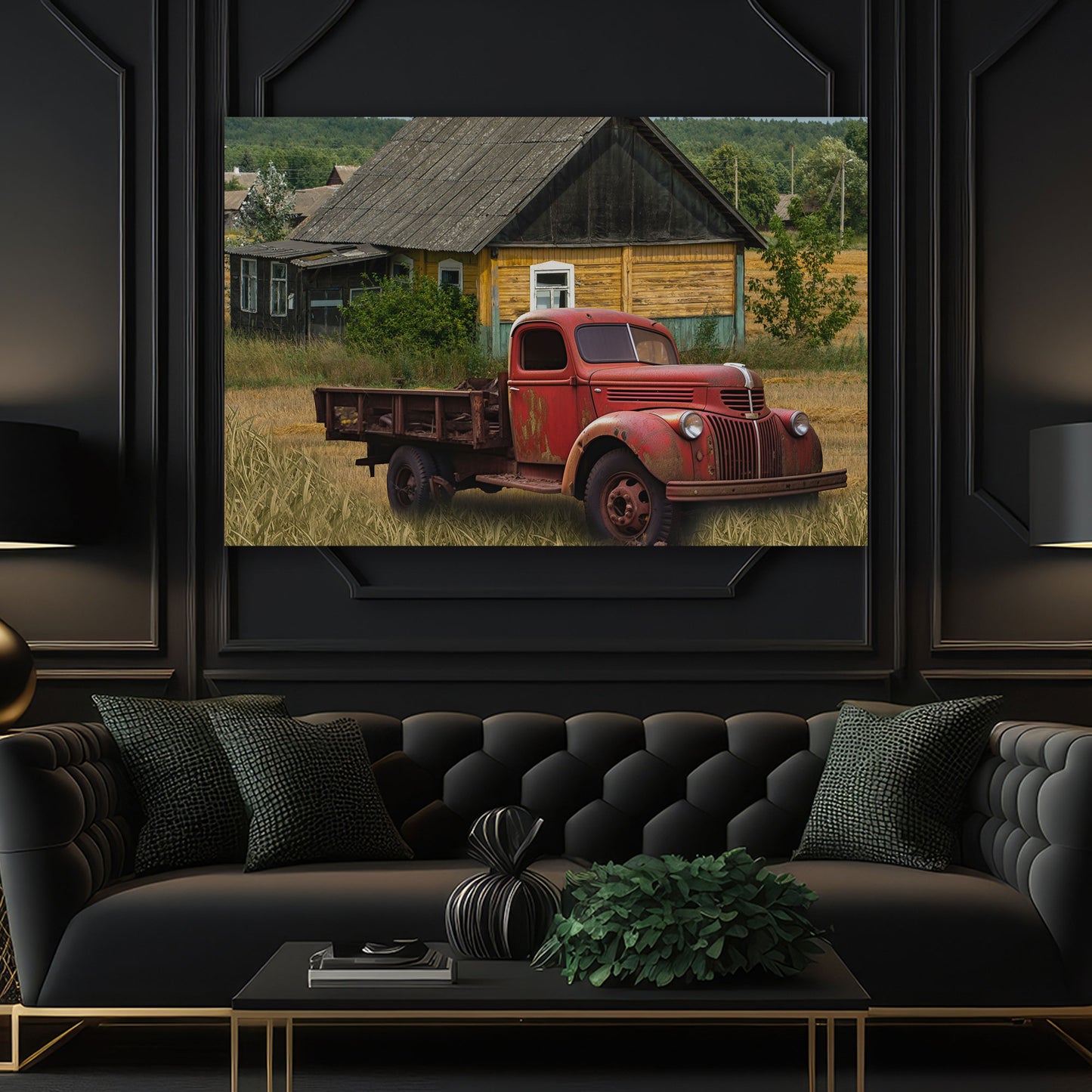 Truck Oldtimer Pickup Wandbild Kunstwerk