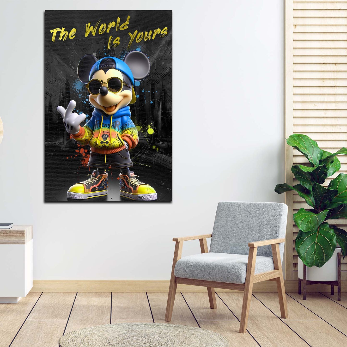 Wandbild Kunstwerk Urbanes Pop Art Motiv mit Maus