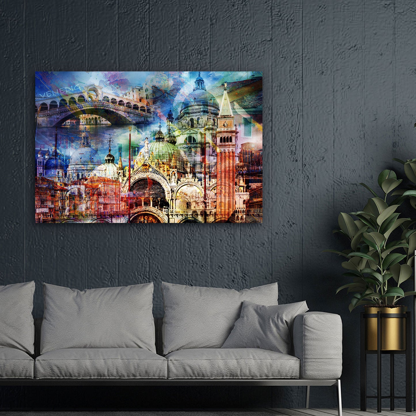 Venedig Pop Art Wahrzeichen Italien Wandbild Kunstwerk