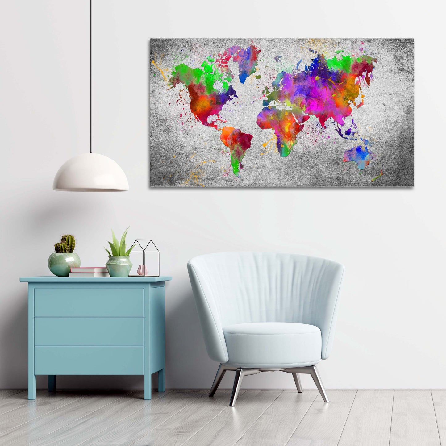 Weltkarte Pop Art Abstract Colour Edition Wandbild Kunstwerk