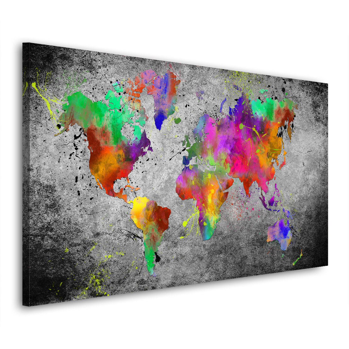 Weltkarte Pop Art Abstract Splash Edition Wandbild Kunstwerk