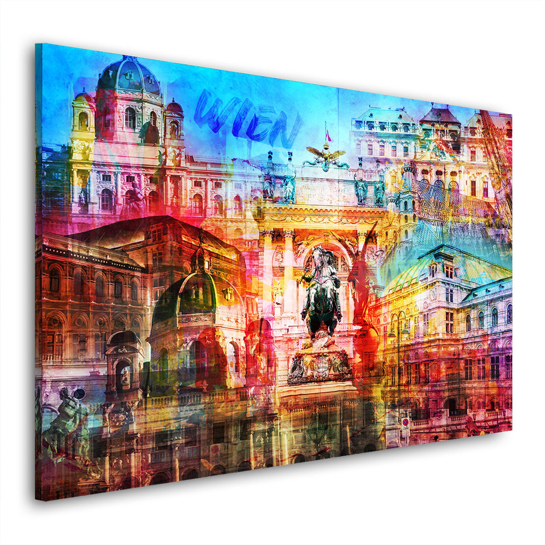 Wien Pop Art Wahrzeichen Wandbild Kunstwerk