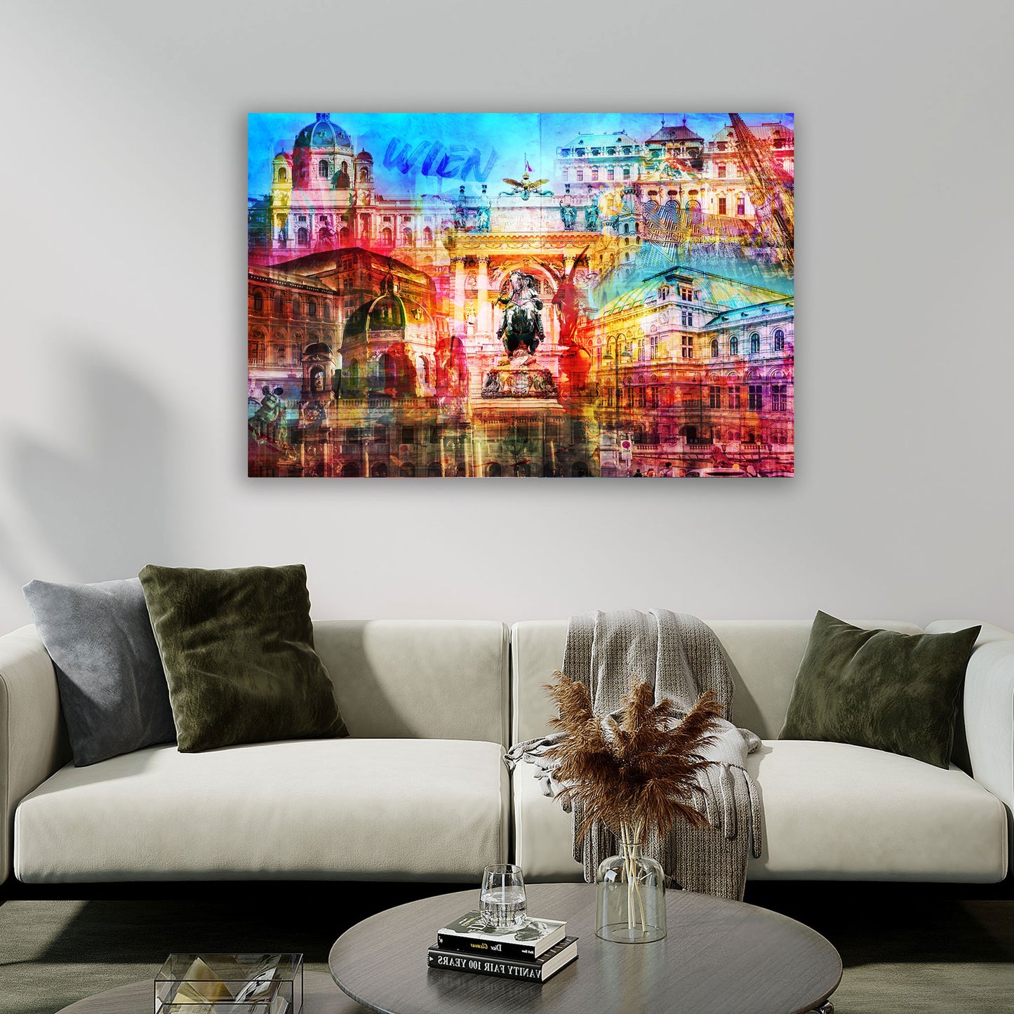 Wien Pop Art Wahrzeichen Wandbild Kunstwerk