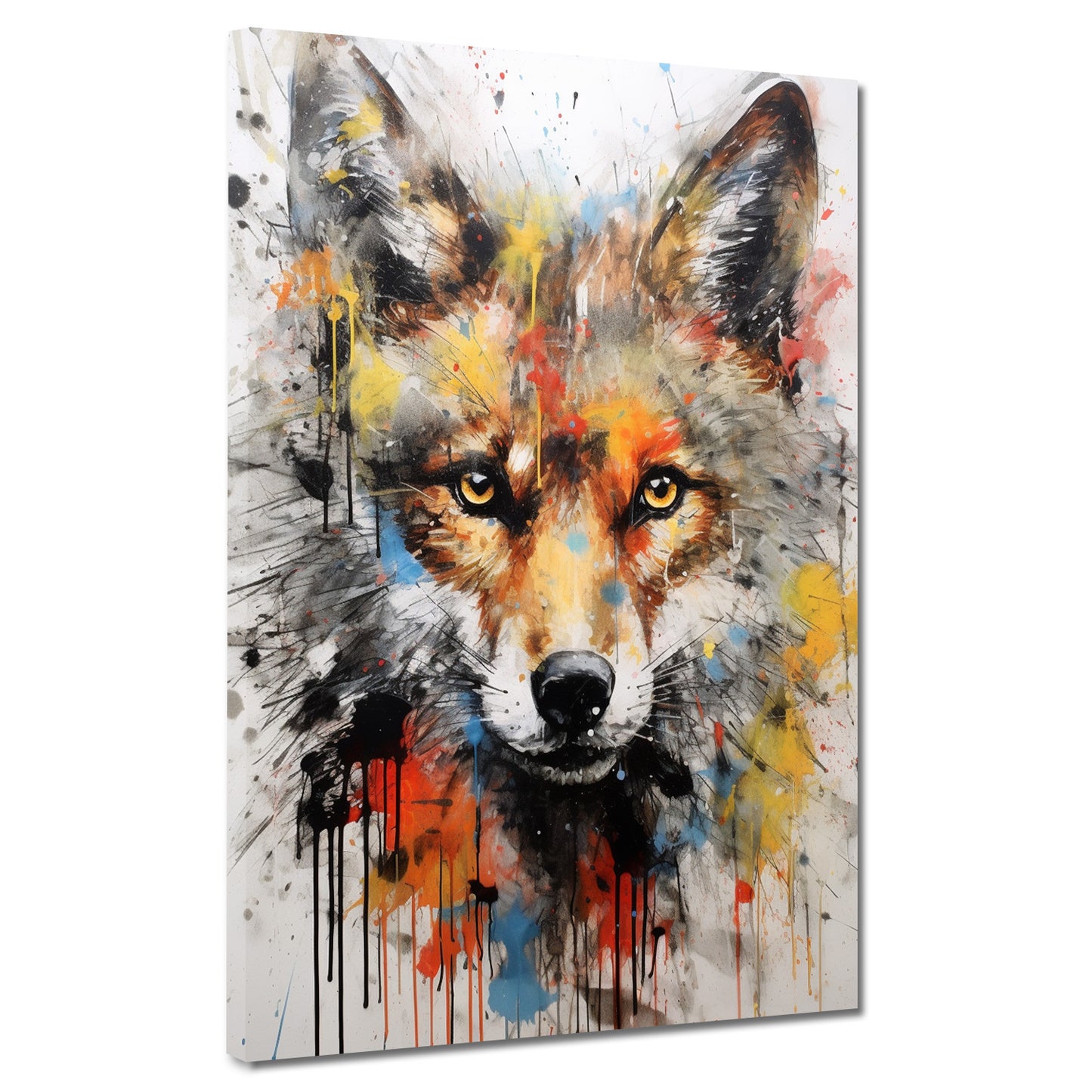 Wolf Pop Art abstrakt Wandbild Kunstwerk