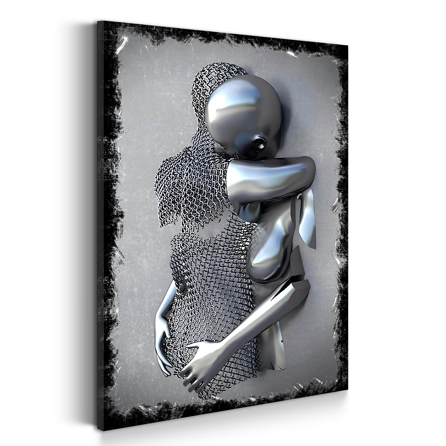 Abstrakt Metallfigur Two Lovers Metall Wandkunst Wandbild Kunstwerk