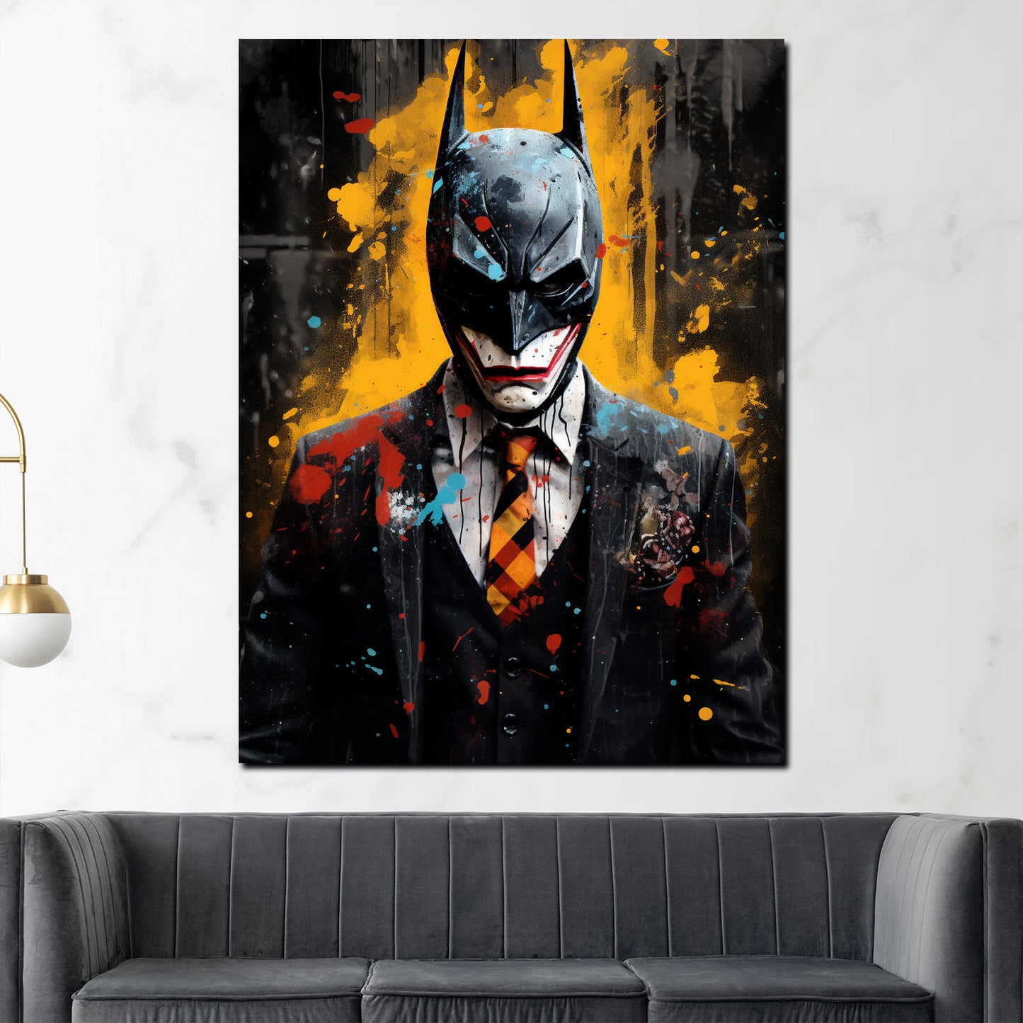 Joker Pop Art Batman Style Wandbild Kunstwerk