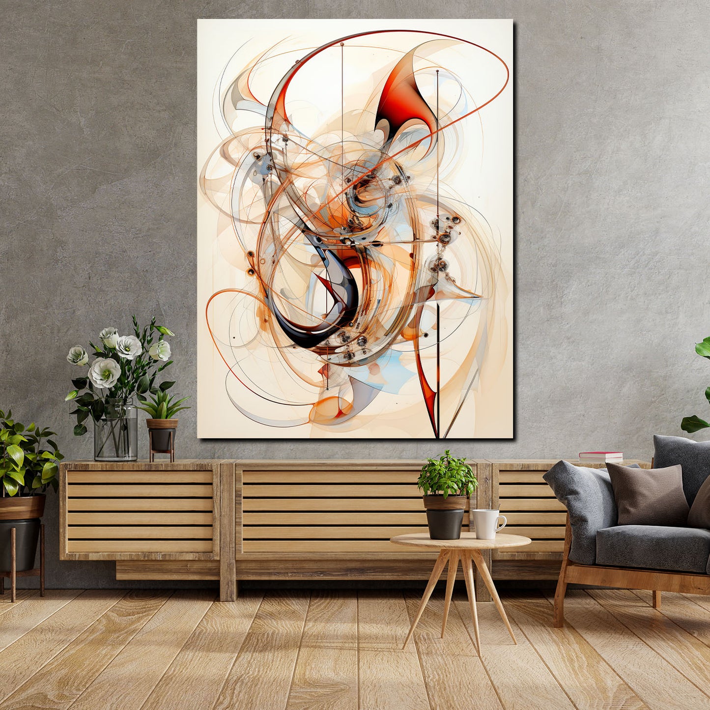 Abstrakt Beautiful Lines Wandbild Kunstwerk