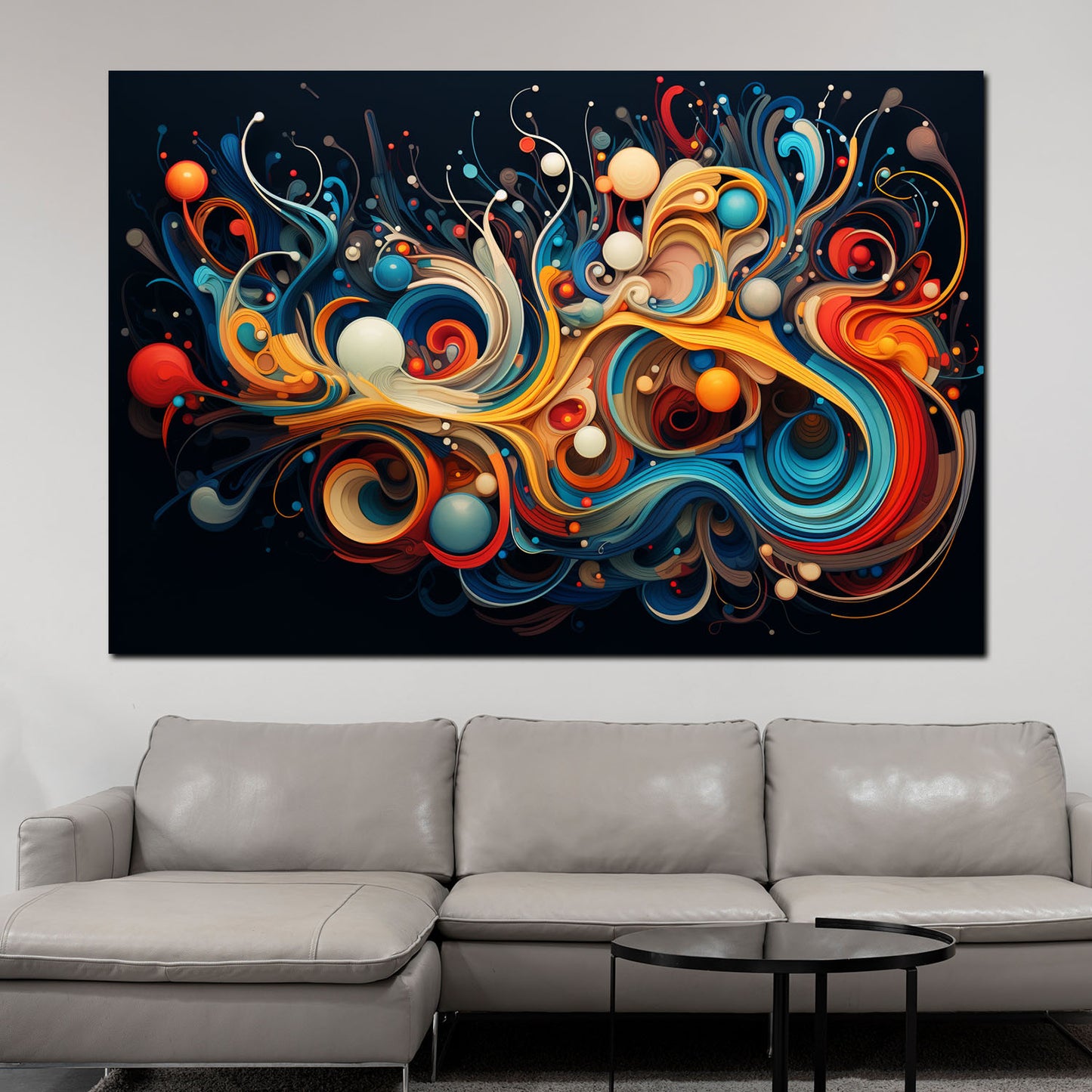 Abstrakt Black Colour Wandbild Kunstwerk