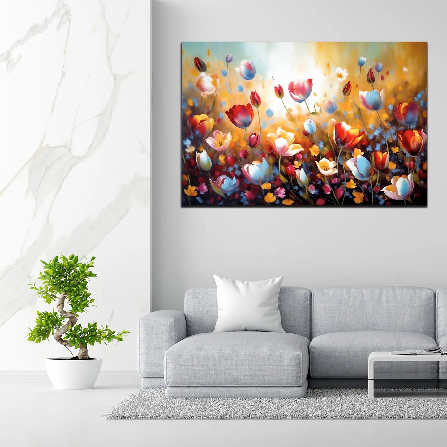 Abstrakt Blumen Paint Style Wandbild Kunstwerk