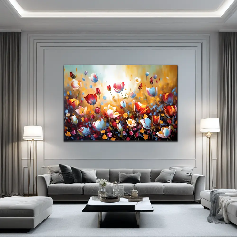 Abstrakt Blumen Paint Style Wandbild Kunstwerk