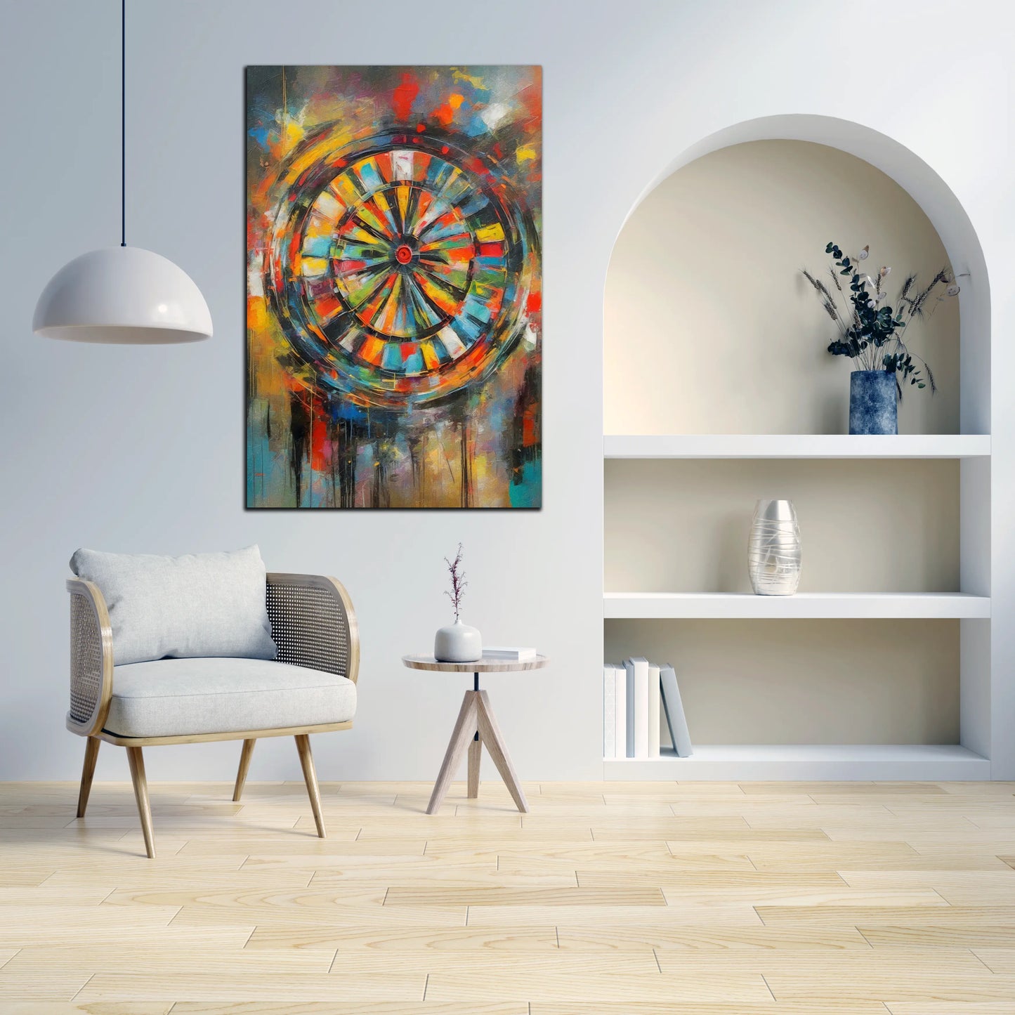 Abstrakt Dartscheibe Darts Wandbild Kunstwerk