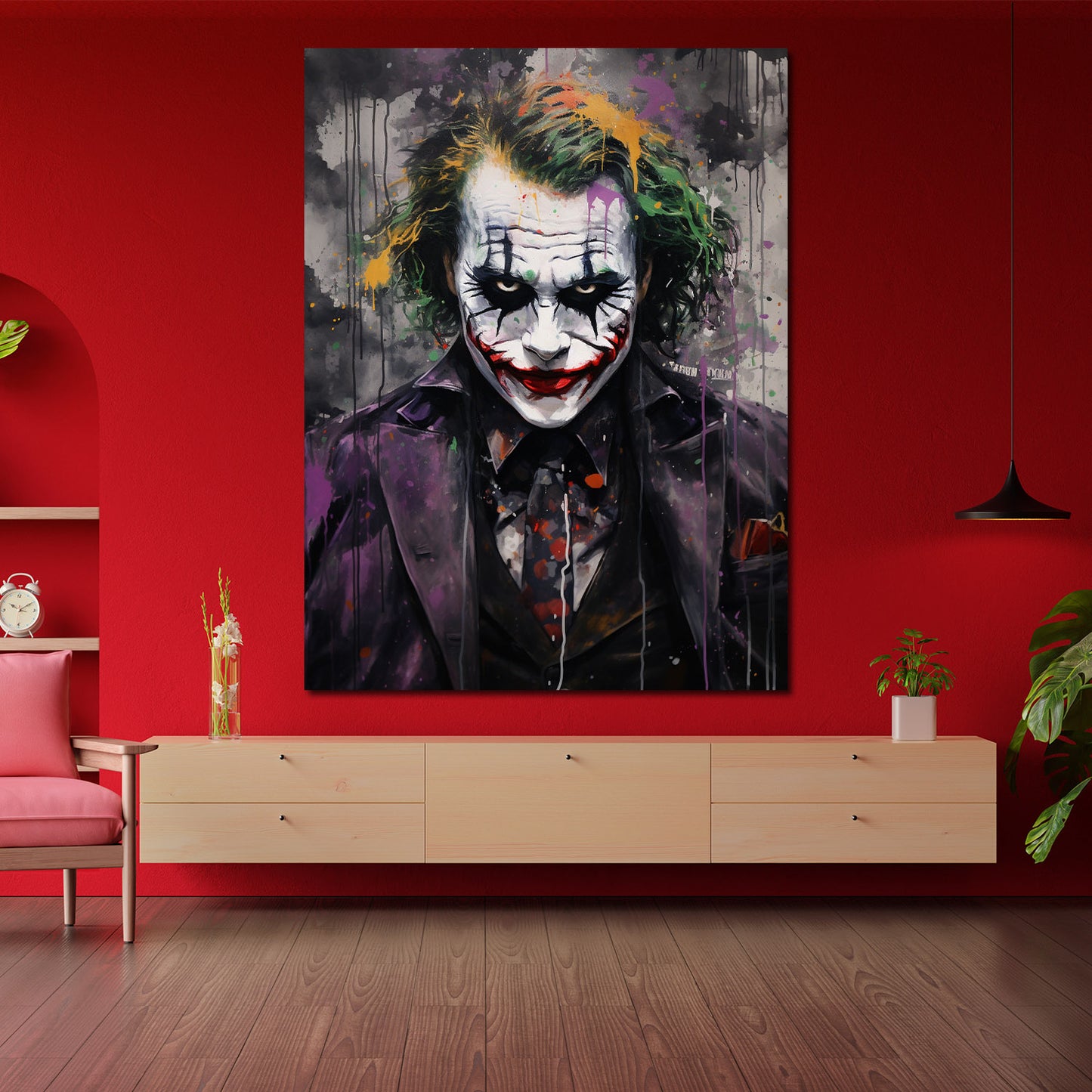 Wandbild Kunstwerk abstrakt Joker frontal Colour Style