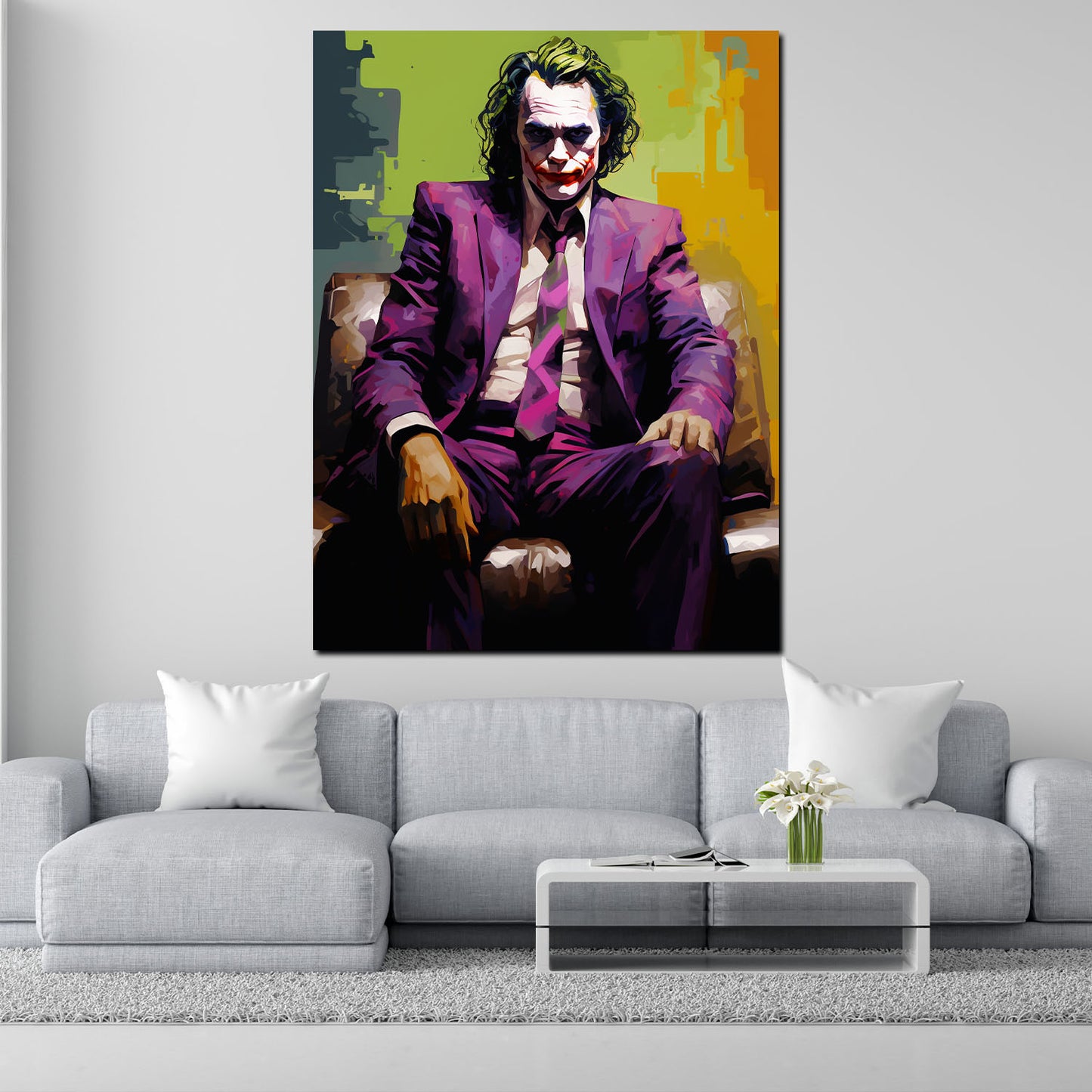 Abstrakt Joker im Anzug Pop Art Wandbild Kunstwerk