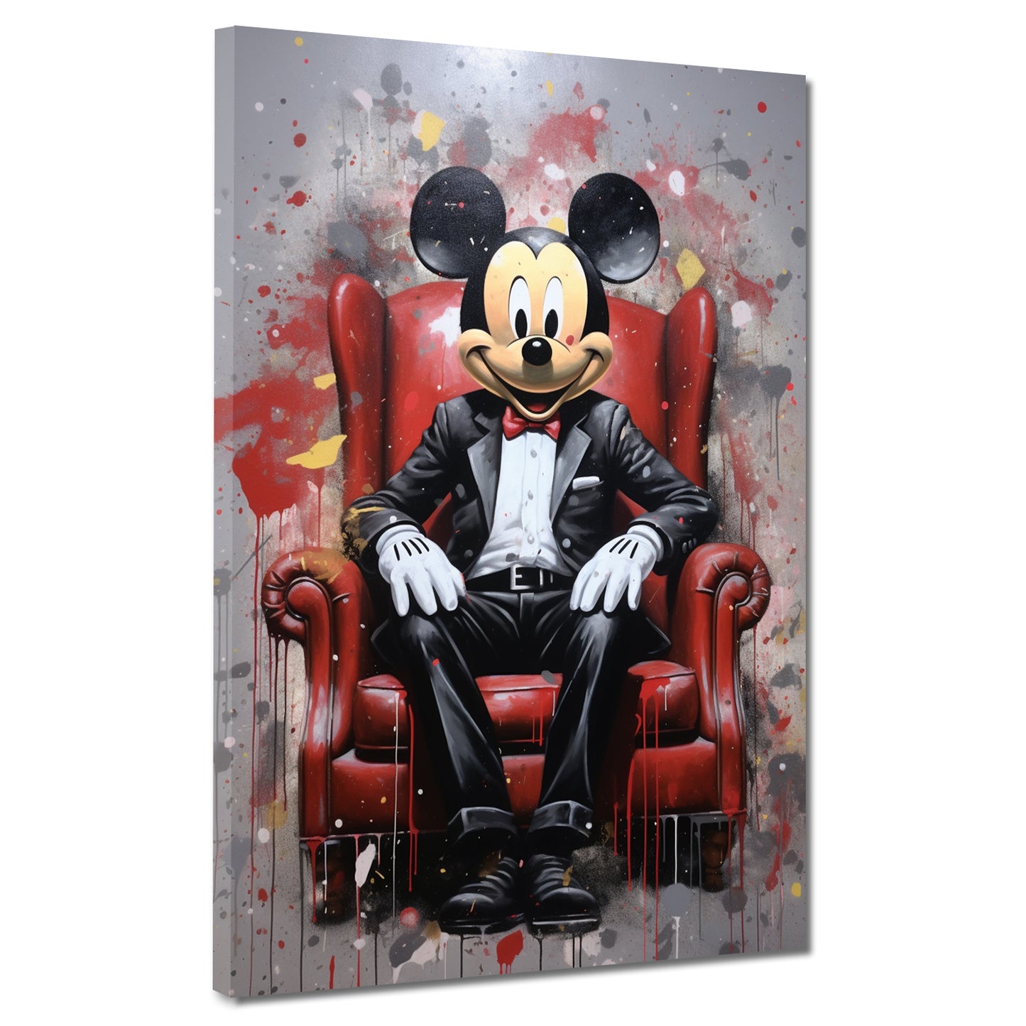 Abstrakt Maus im Anzug, Comic Wandbild Kunstwerk