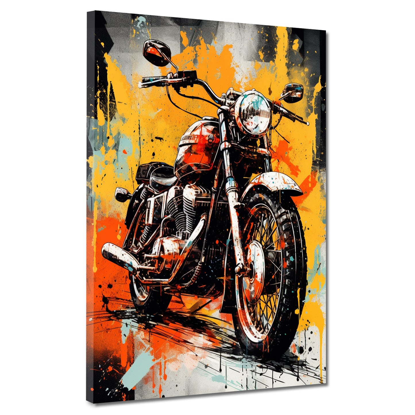 Wandbild Kunstwerk abstrakt Motorrad Street Art Style
