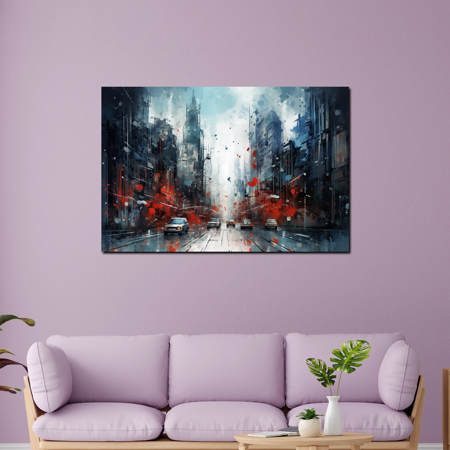 Abstrakt New York USA Splash Dark Style Wandbild Kunstwerk