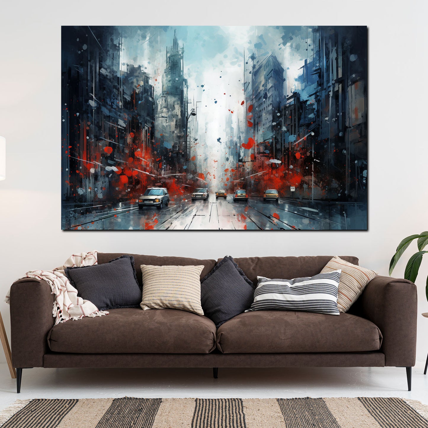 Abstrakt New York USA Splash Dark Style Wandbild Kunstwerk
