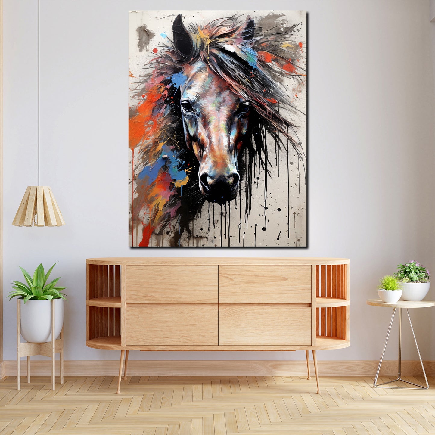 Pferd frontal Pop Art Wandbild Kunstwerk abstrakt