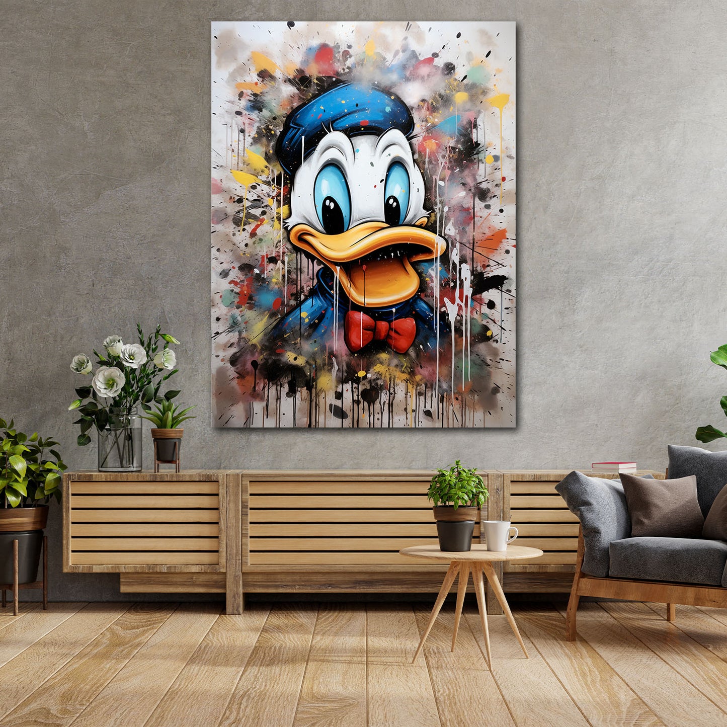 Abstrakt Pop Art Duck Portrait Wandbild Kunstwerk