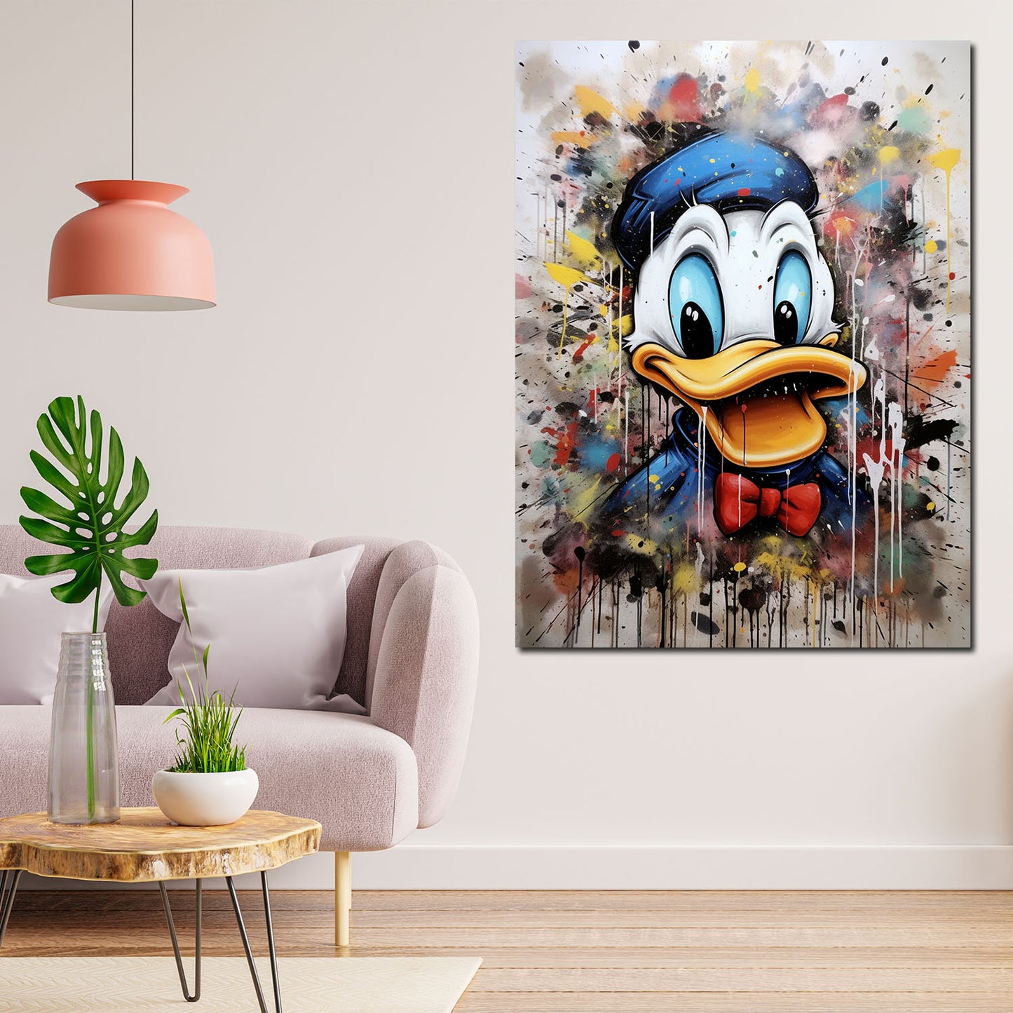 Abstrakt Pop Art Duck Portrait Wandbild Kunstwerk