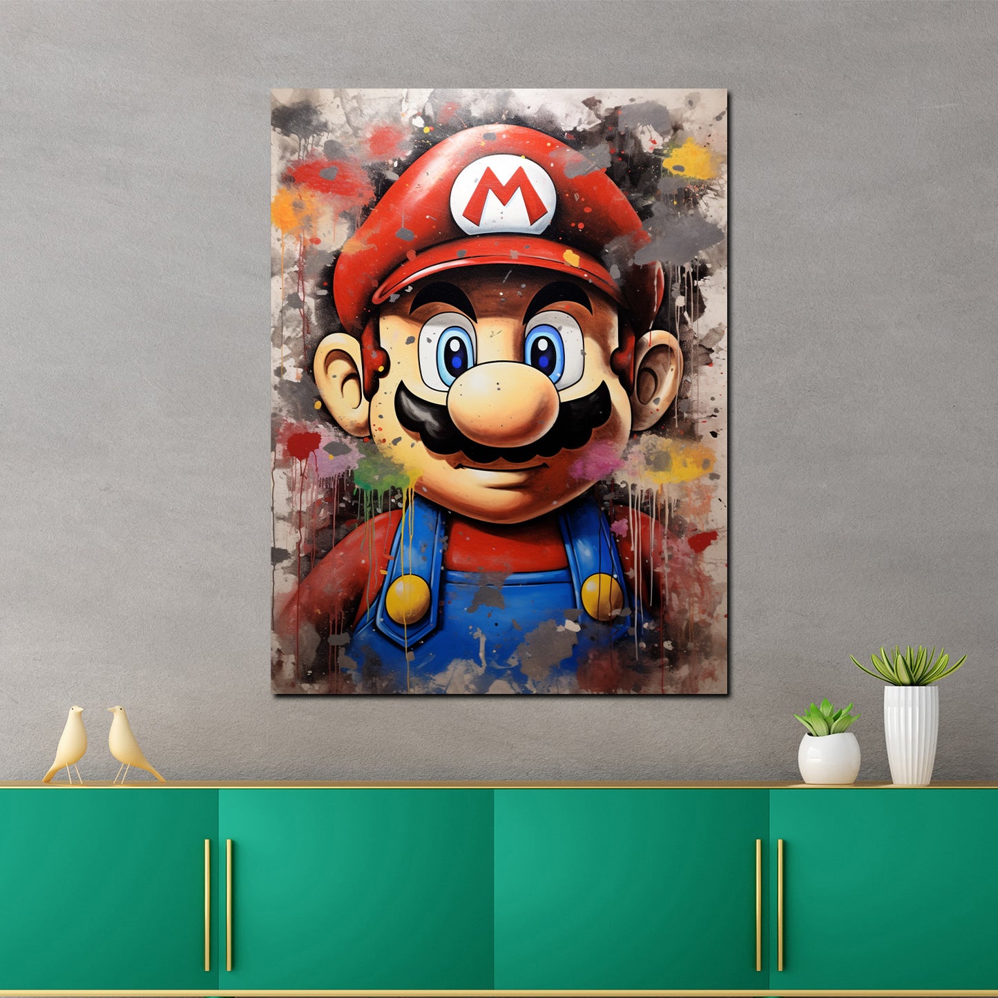 Abstrakt Pop Art Mario Wandbild Kunstwerk