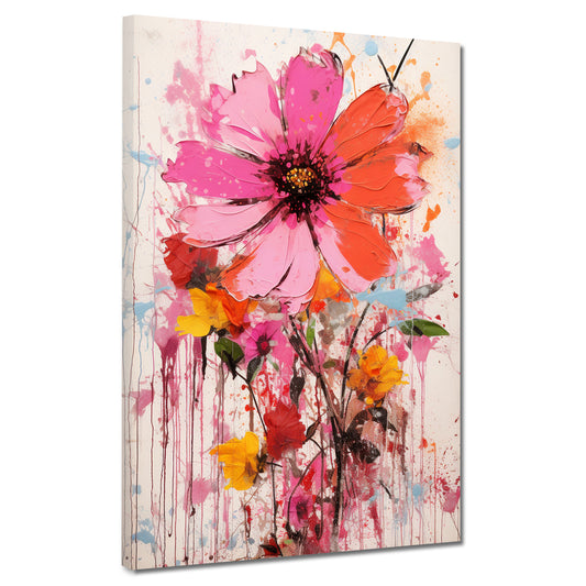 Abstrakt wunderschöne Blume Pink Colour Splash Wandbild Kunstwerk