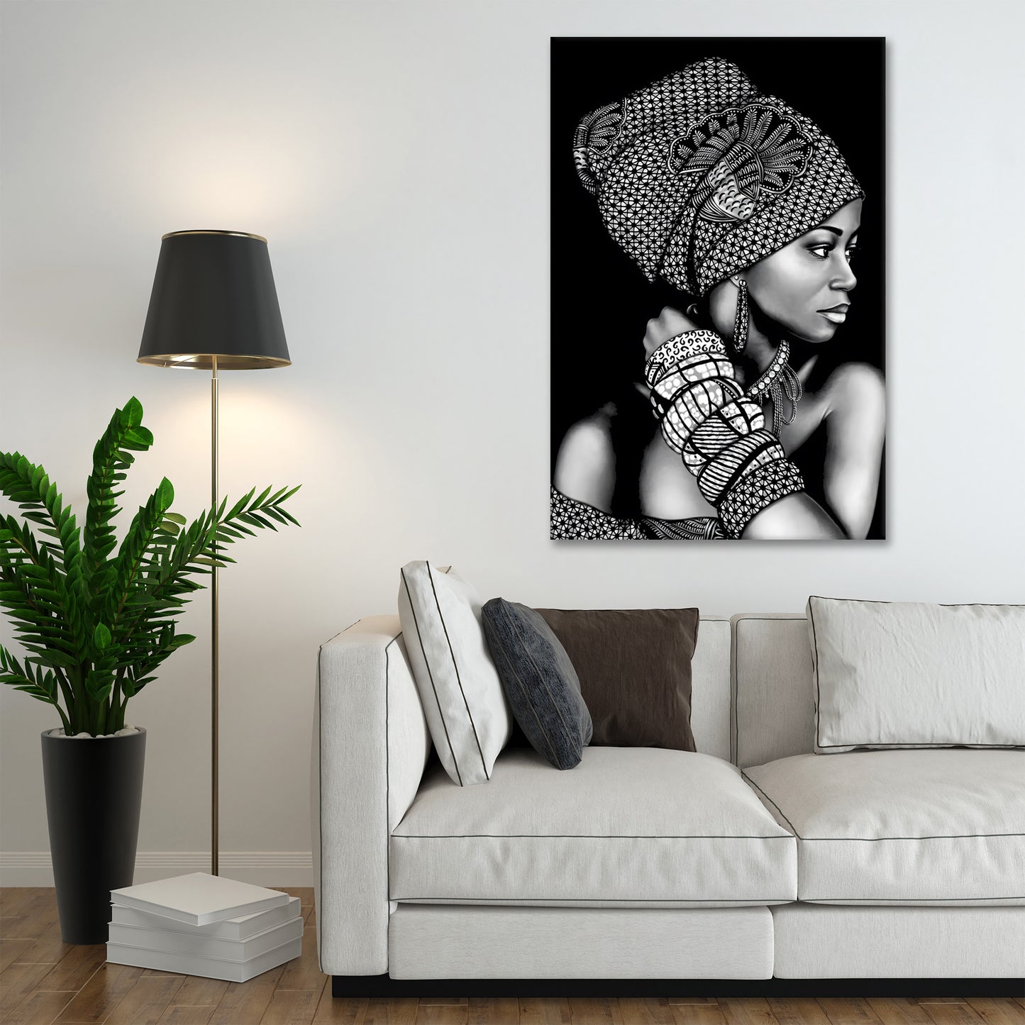 Afrikanische Frau Black Style Wandbild Kunstwerk