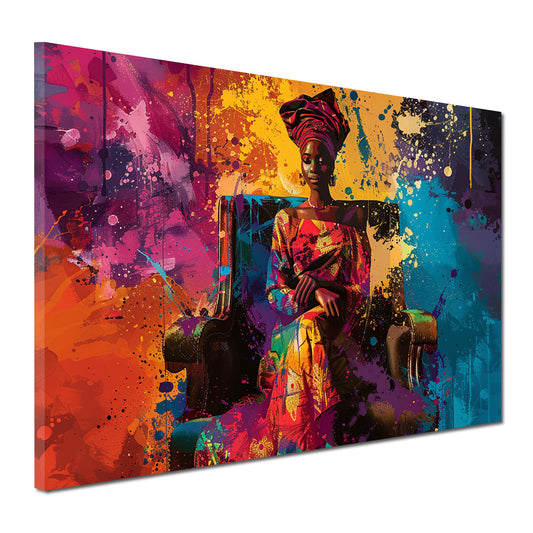 Afrikanische Frau Pop Art farbenfroh Wandbild Kunstwerk