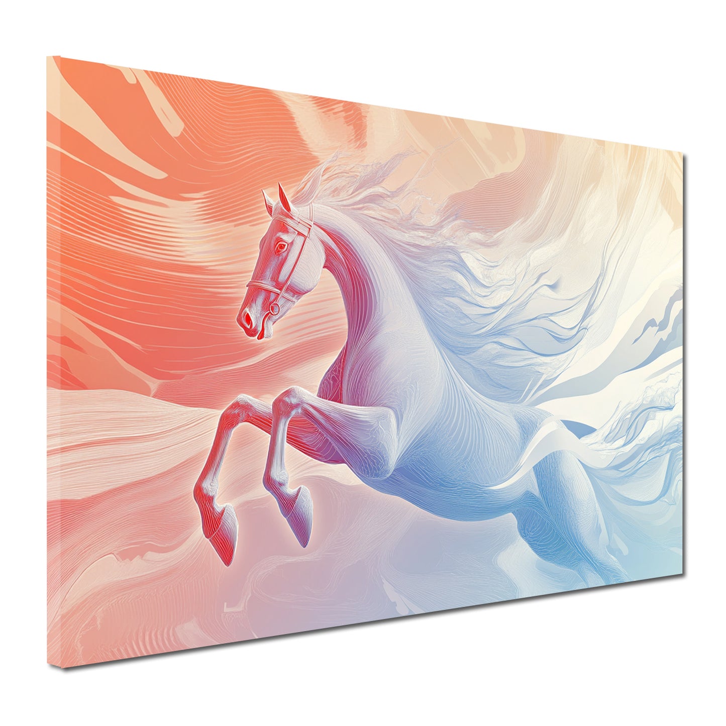 Anmutiges Pferd in Pastellfarben fantasievoll Wandbild Kunstwerk