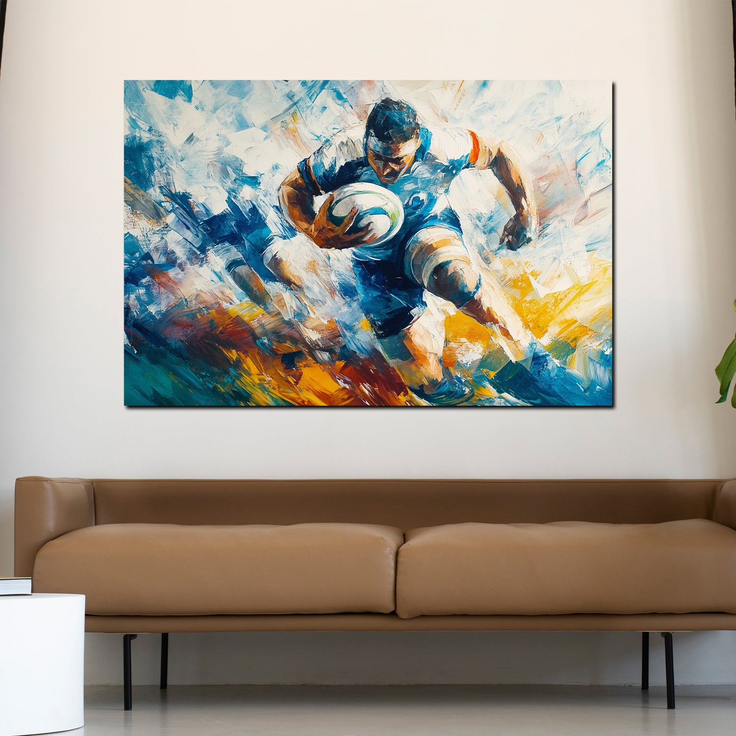 Wandbild Kunstwerk Rugby Szene Sport