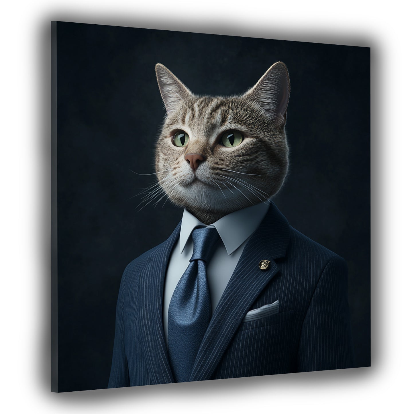 Elegante Katze im Business Look Stil Autorität modern Wandbild Kunstwerk