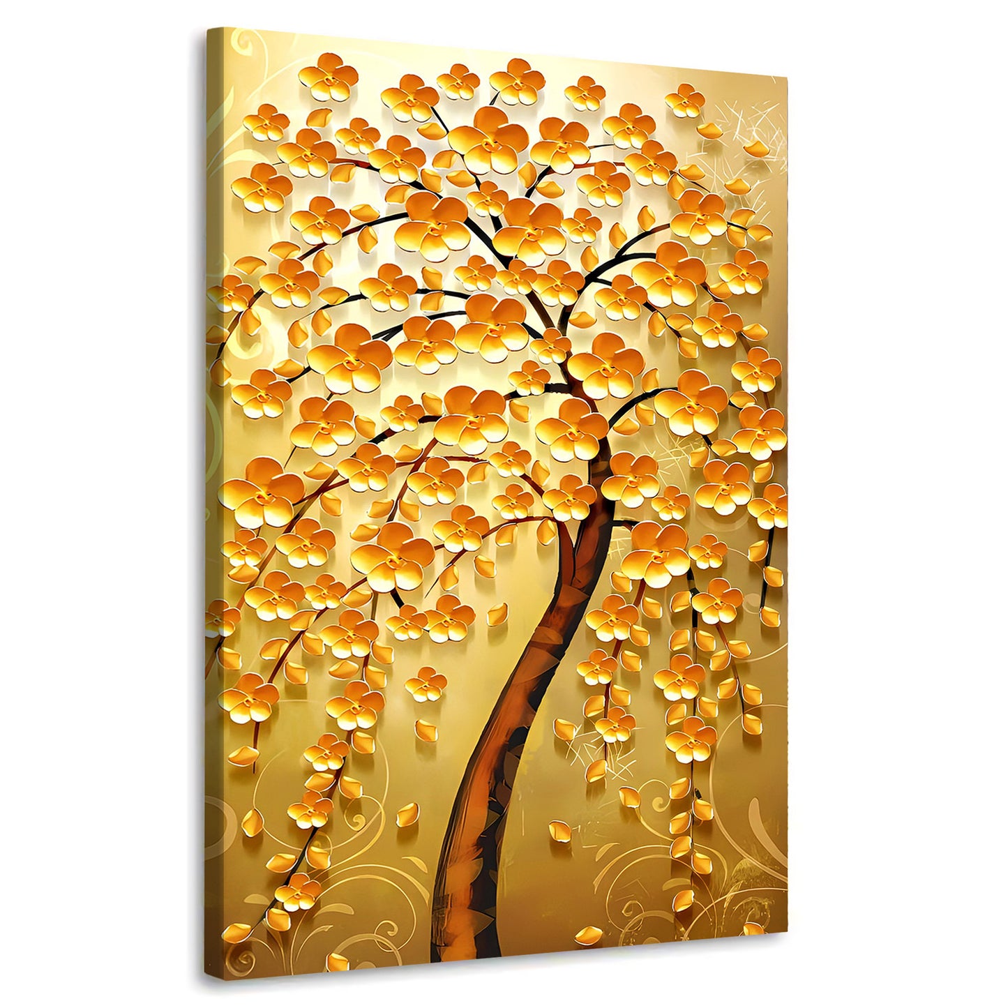 Goldener Baum, Golden Tree Abstrakt, Natur Wandbild Kunstwerk