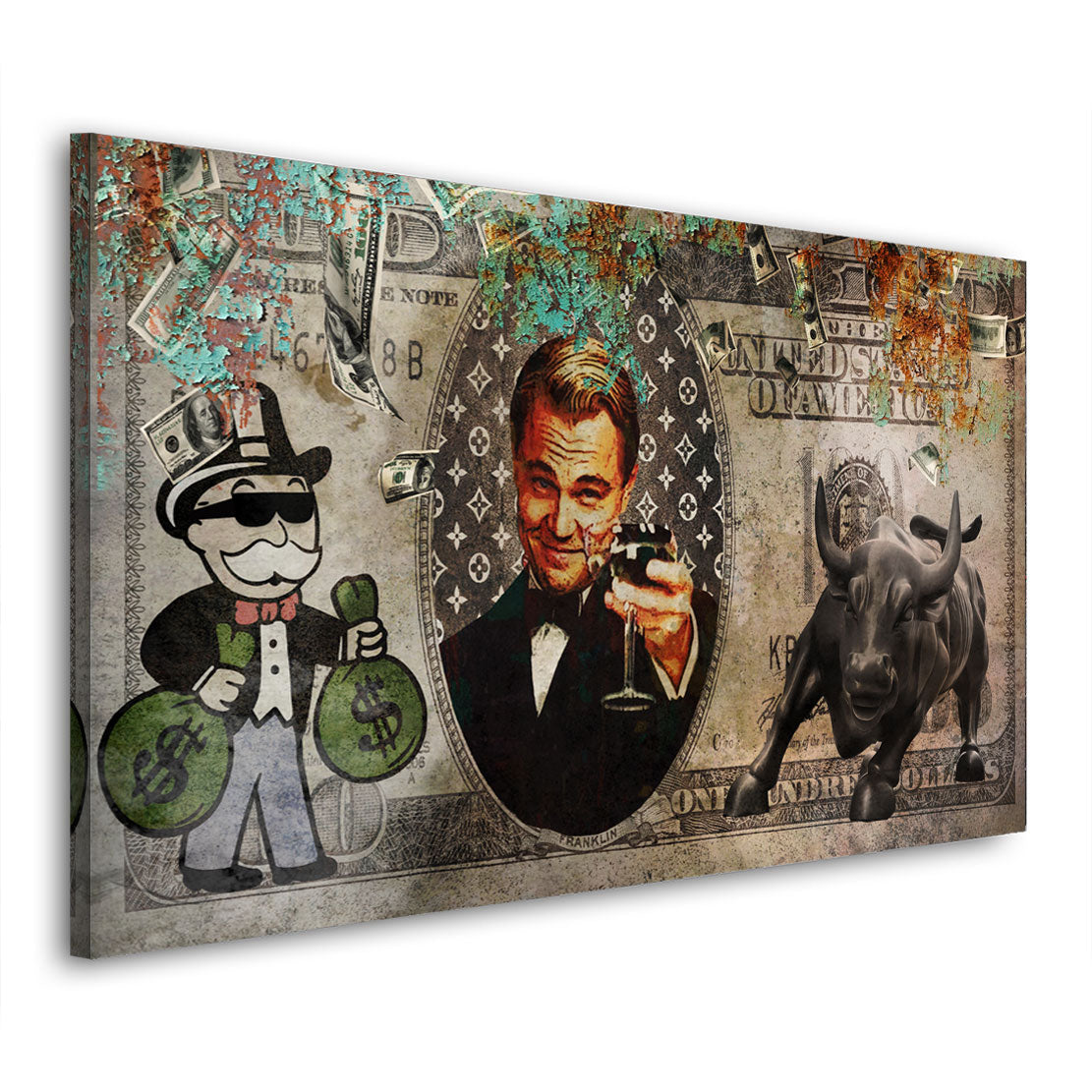Modern Pop Art Leo Dollar Wandbild Kunstwerk
