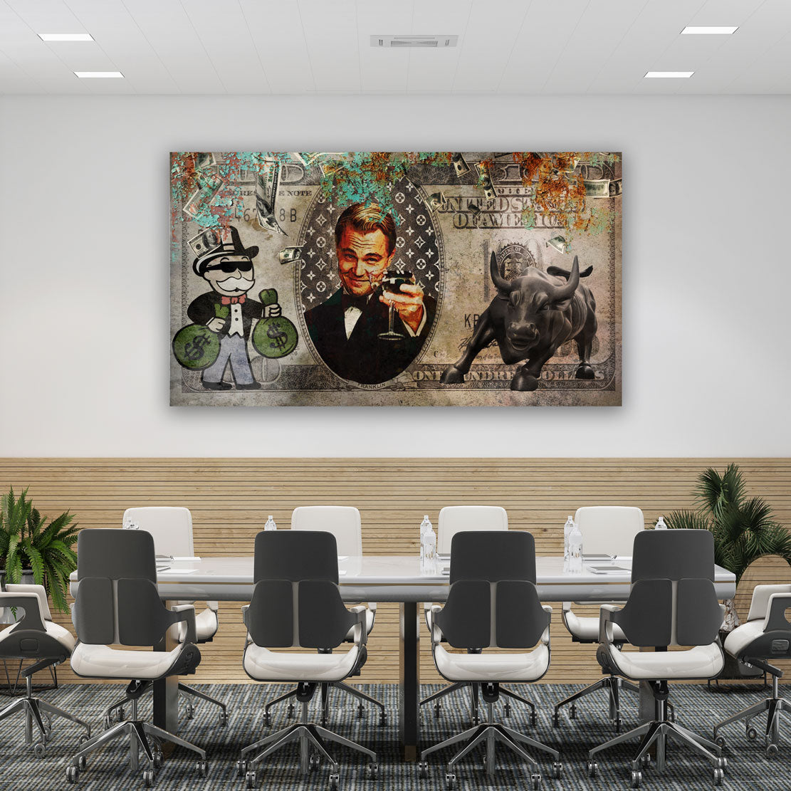 Modern Pop Art Leo Dollar Wandbild Kunstwerk