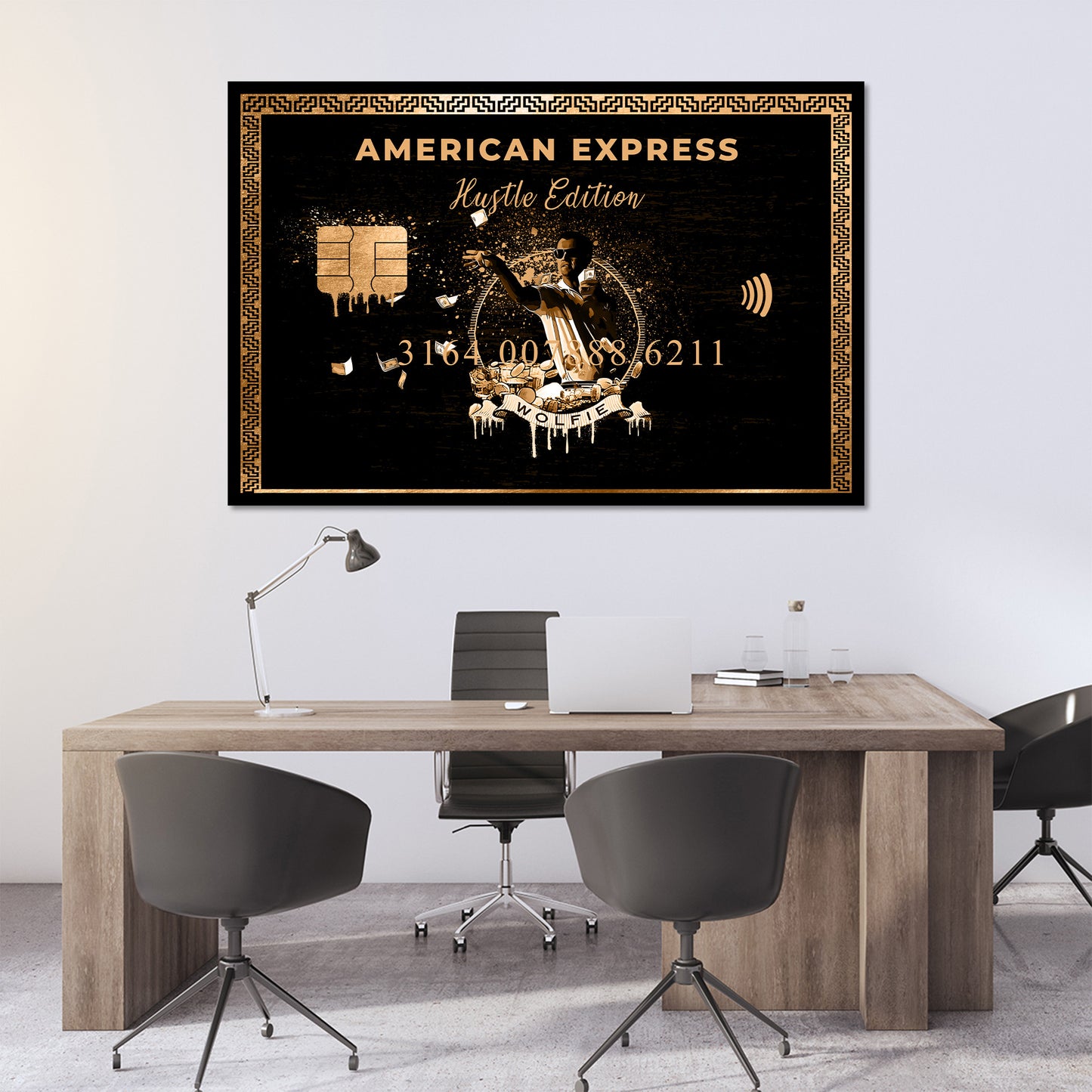Wandbild Kunstwerk Karte Geld & Erfolg Success Hustler