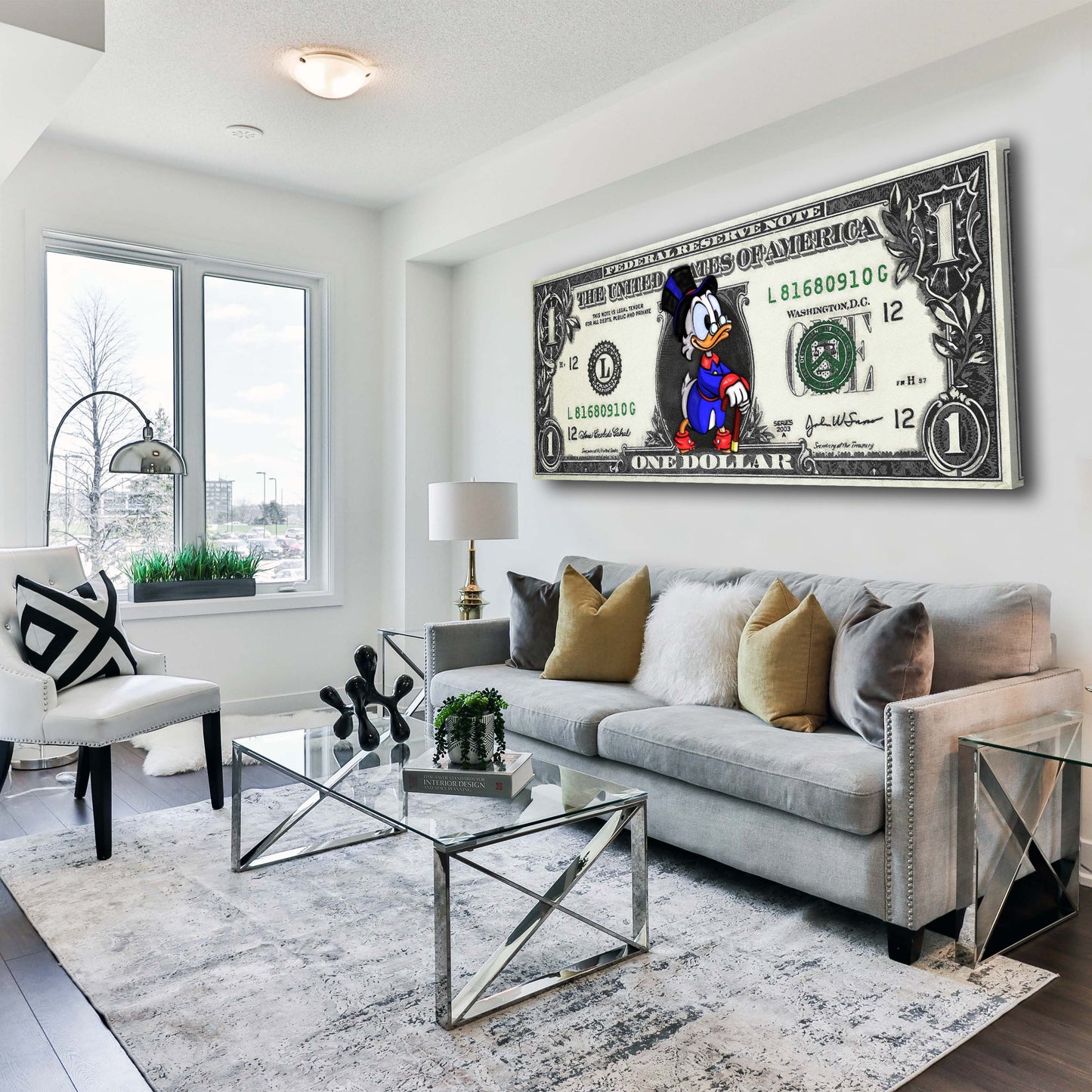 Duck One Dollar, The United States, Comic Wandbild Kunstwerk
