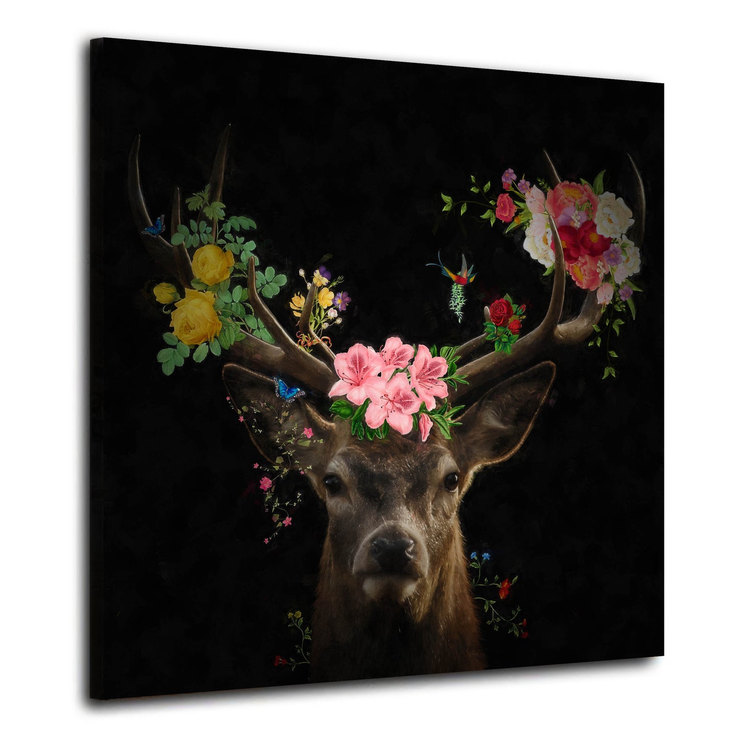 Hirsch Flower Style Abstrakt Wandbild Kunstwerk