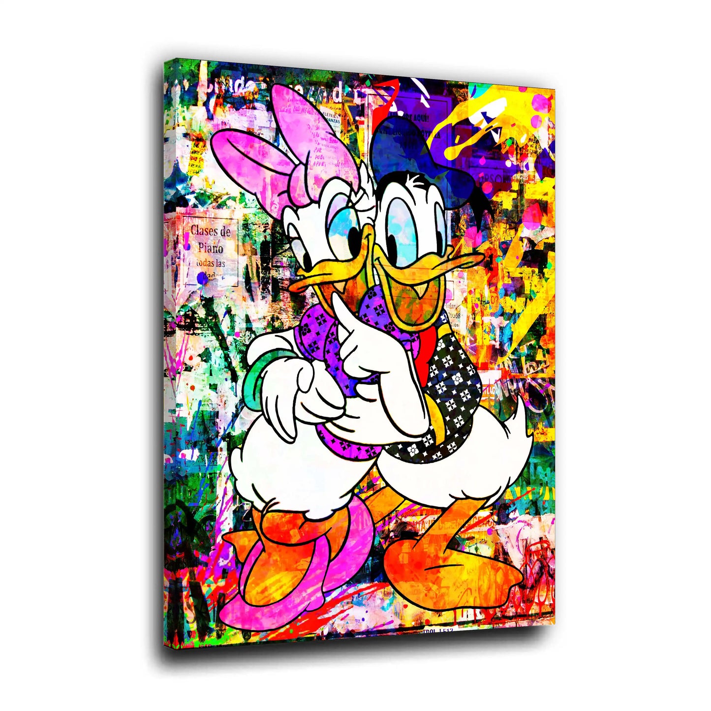 Duck Loving Forever Street Art , Comic Wandbild Kunstwerk