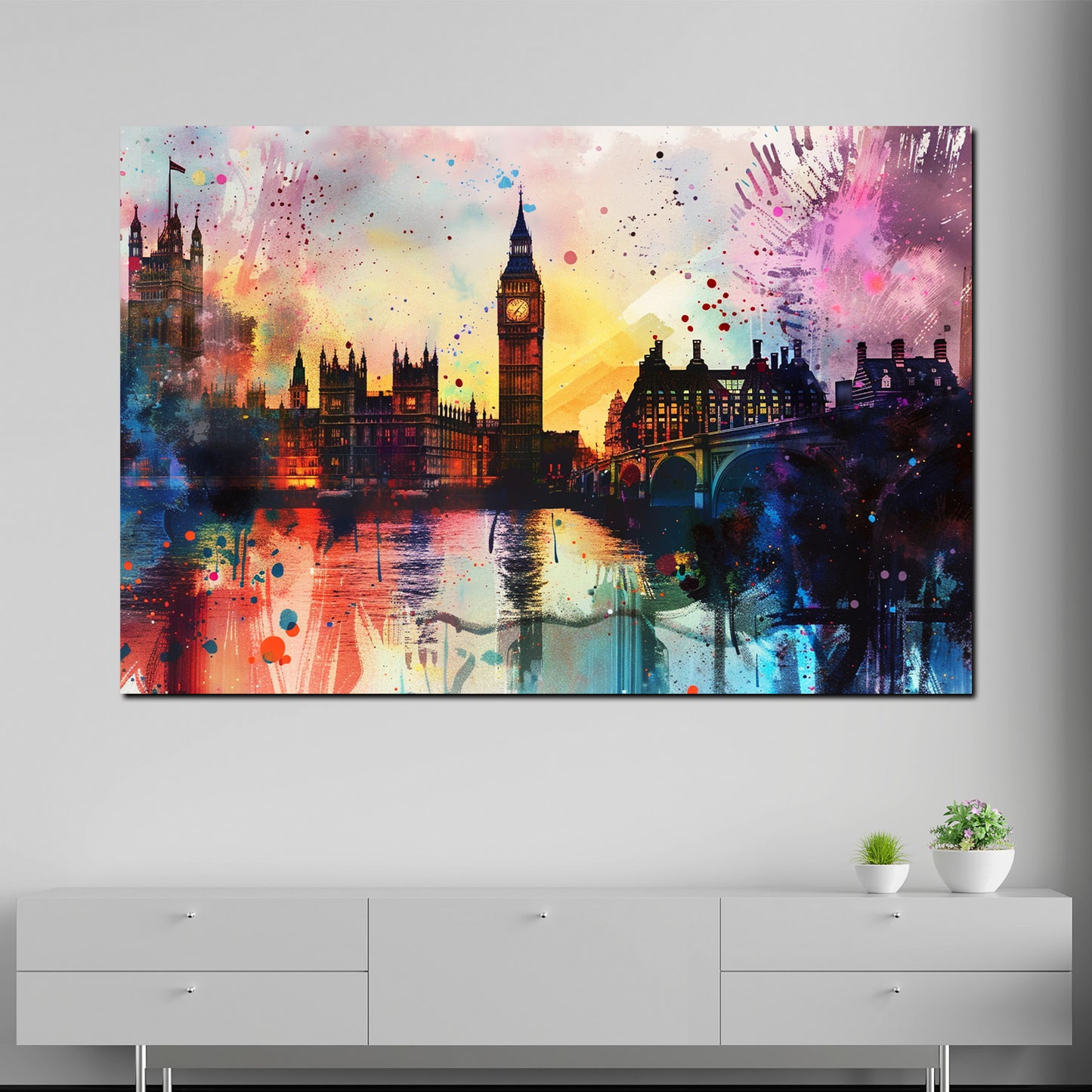 Wandbild London Big Ben Pop Art bunt