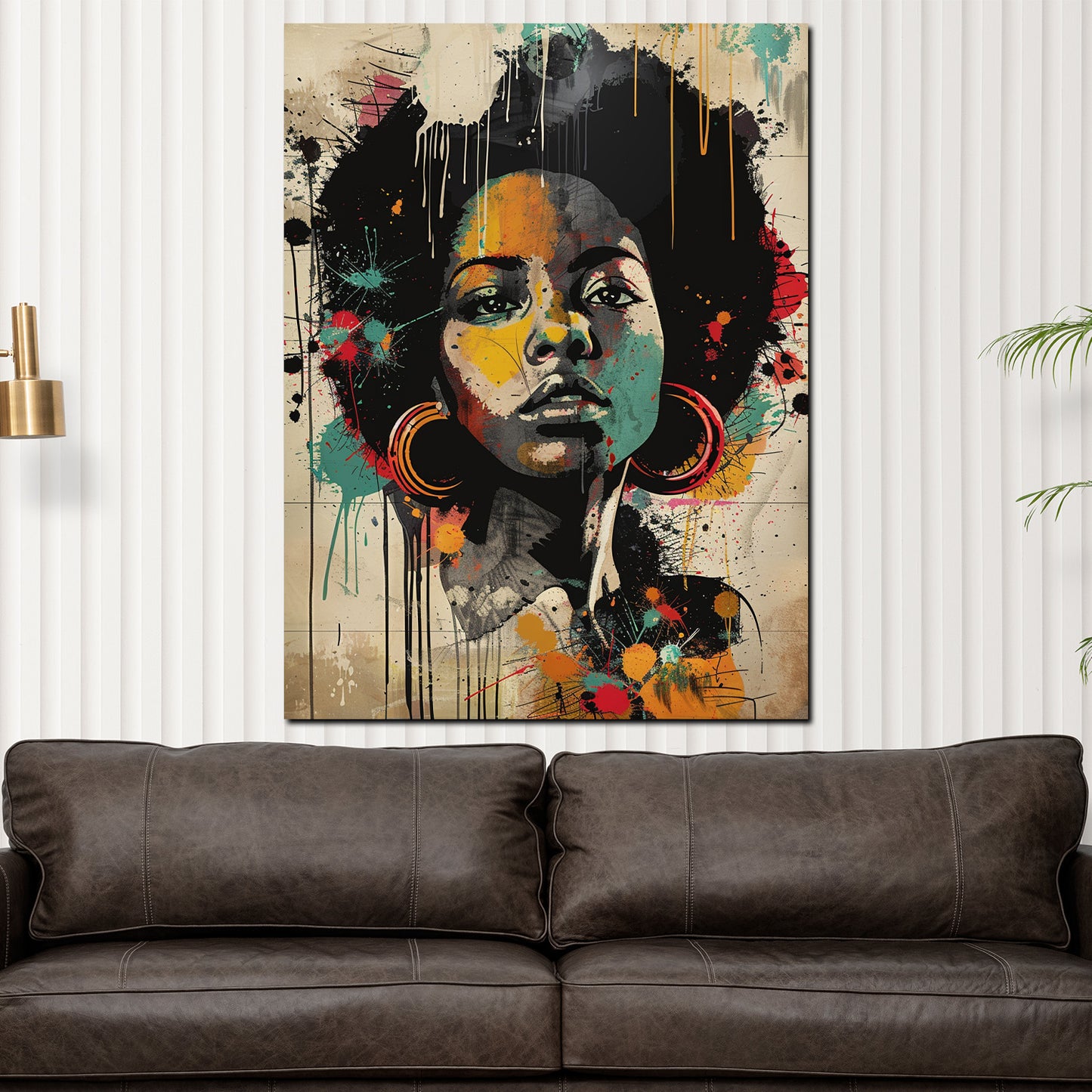 Wandbild Pop Art African Woman modern und farbenfroh